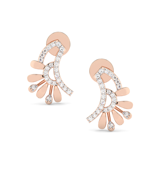 Elegant Rose Gold Diamond Stud Earrings
