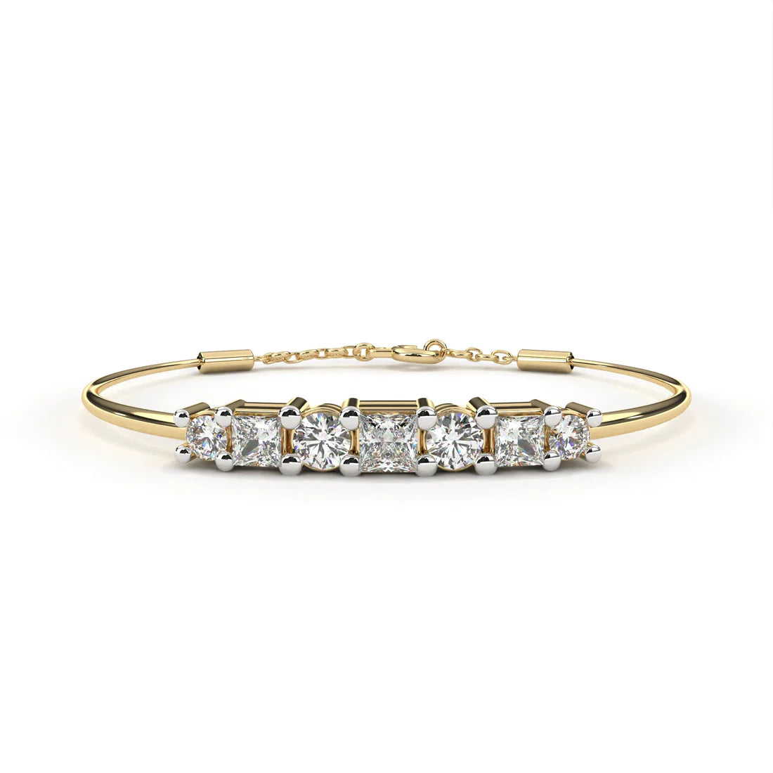 radiant bracelet with round and princess-cut crystals