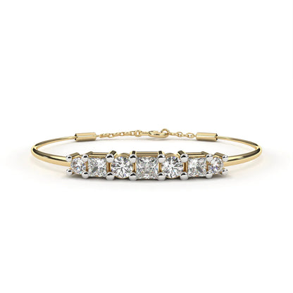Radiant Bracelet with Round and Princess-Cut Crystals