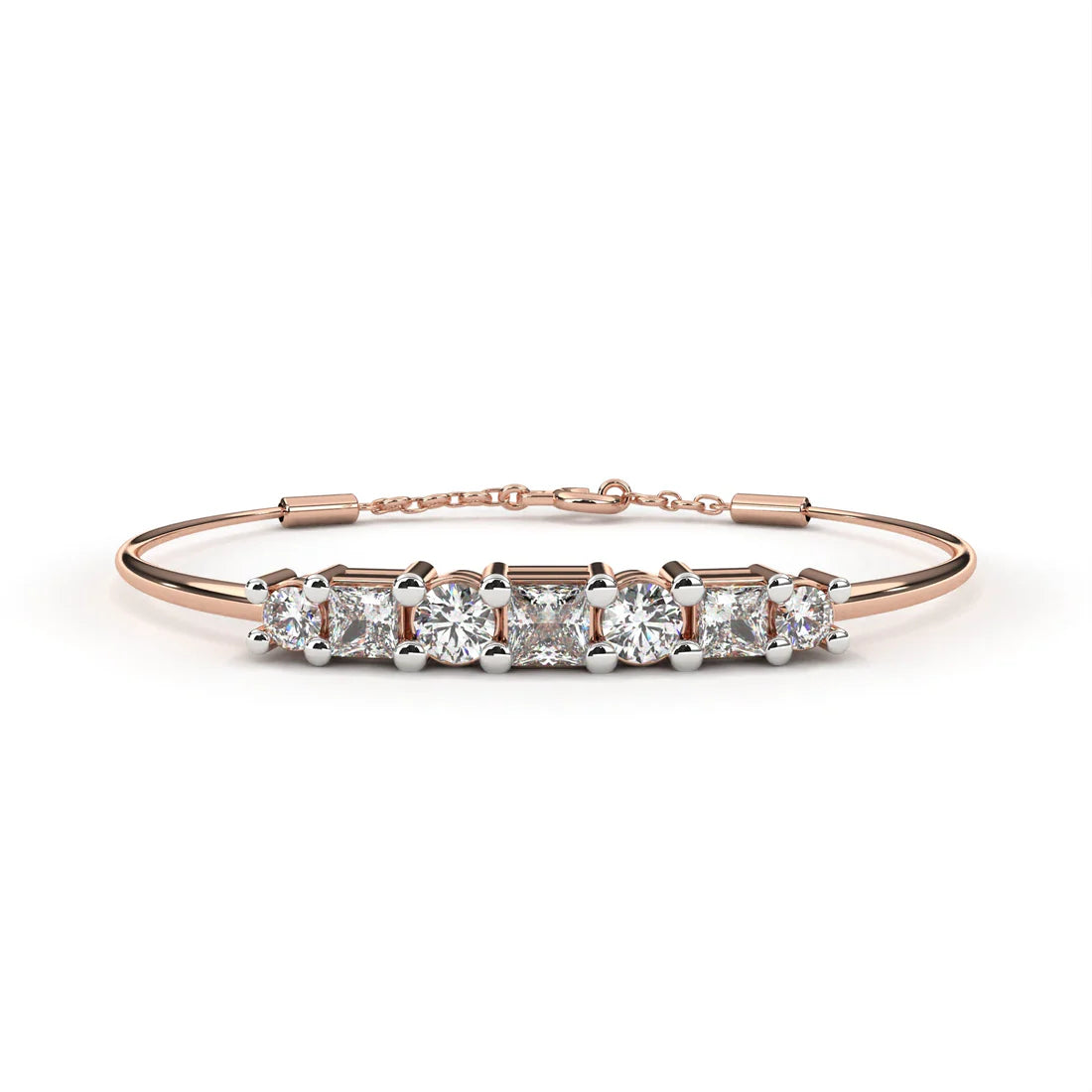radiant bracelet with round and princess-cut crystals