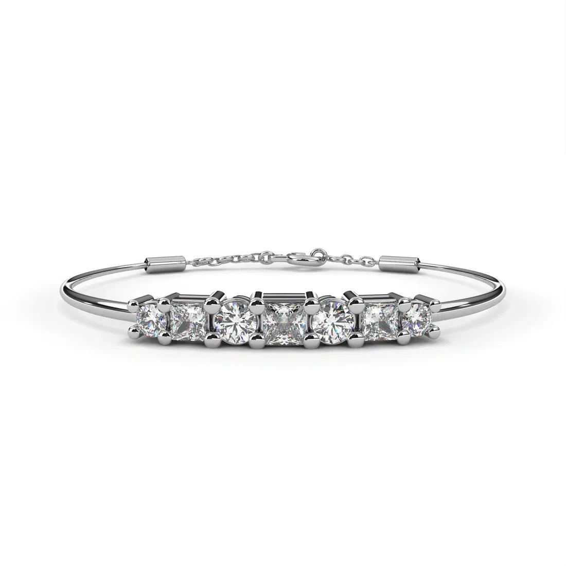 radiant bracelet with round and princess-cut crystals