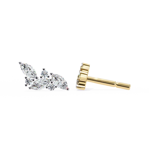 stylish diamond cluster earrings with marquise and round