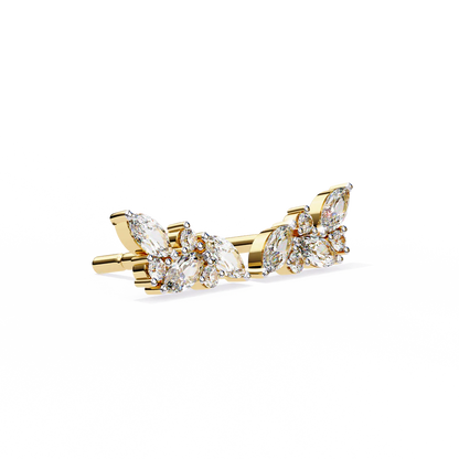 Stylish Diamond Cluster Earrings with Marquise and Round
