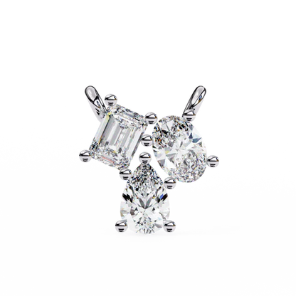 Trio Diamond Pendant Necklace – Pear, Oval & Emerald Cut