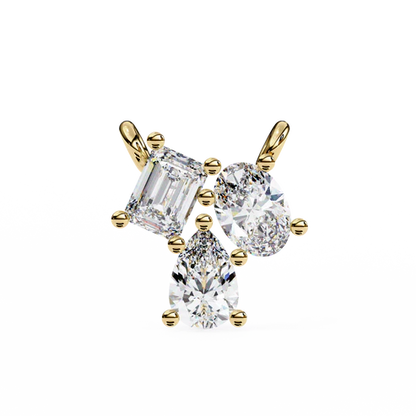 Trio Diamond Pendant Necklace – Pear, Oval & Emerald Cut