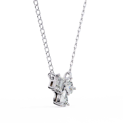 Trio Diamond Pendant Necklace – Pear, Oval & Emerald Cut
