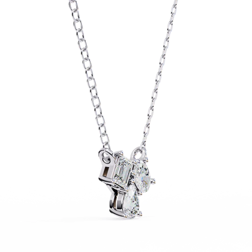 Trio Diamond Pendant Necklace – Pear, Oval & Emerald Cut