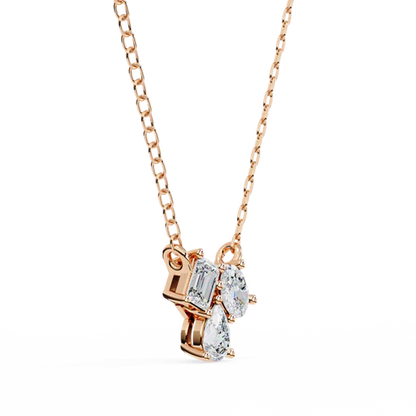 Trio Diamond Pendant Necklace – Pear, Oval & Emerald Cut