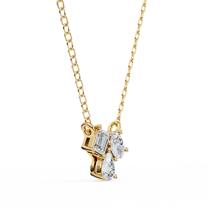Trio Diamond Pendant Necklace – Pear, Oval & Emerald Cut